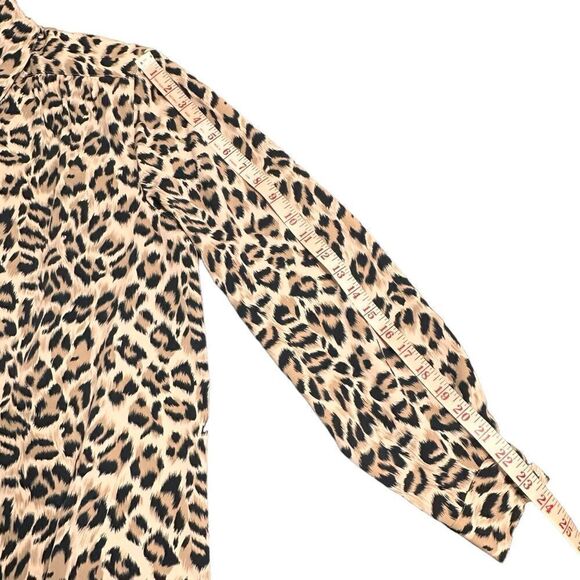 Vintage 80s Alfred Dunner Leopard Print Silky Long sleeve Shirt Blouse Size 16 - Picture 11 of 12